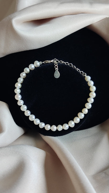Bracelet en perles d’eau douce blanches
