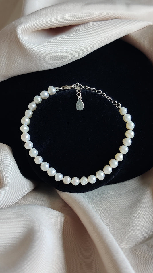 Bracelet en perles d’eau douce blanches